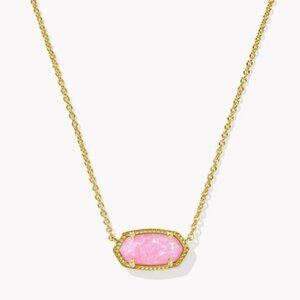 - Kendra Scott bubblegum Pink Kyocera and Gold Necklace with pouch new